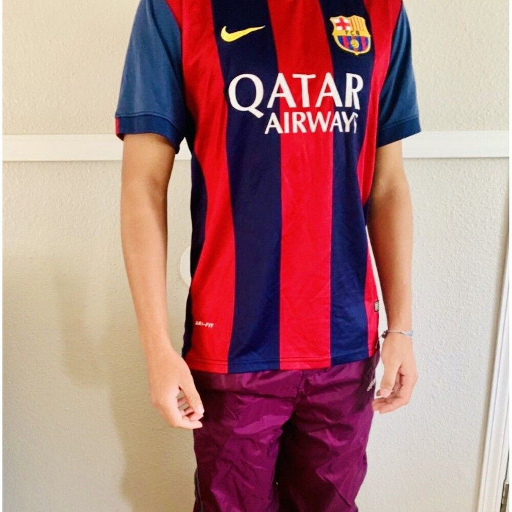 Nike Vintage Rare Soccer Shirt Jersey Red Blue Burgundy FCB Barcelona Medium